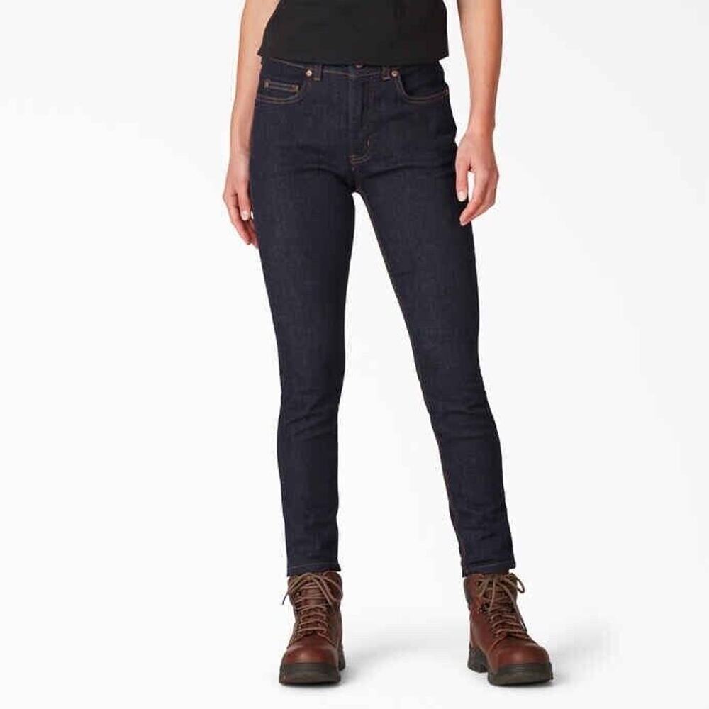 New Dickies Perfect Shape Women's Mid Rise Skinny Fit Jean 16-Rinsed Indigo Blue